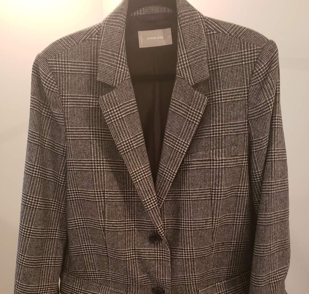 Everlane Gray Plaid oversized blazer in size 8